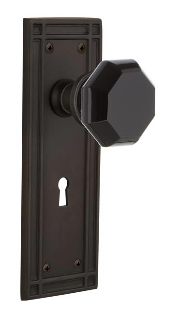 Nostalgic Warehouse Mission Plate with Black Waldorf Knob