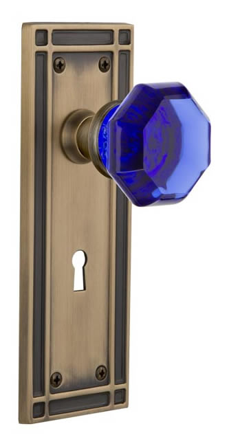 Nostalgic Warehouse Mission Plate with Cobalt Waldorf Knob