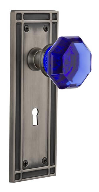 Nostalgic Warehouse Mission Plate with Cobalt Waldorf Knob