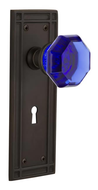 Nostalgic Warehouse Mission Plate with Cobalt Waldorf Knob
