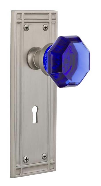 Nostalgic Warehouse Mission Plate with Cobalt Waldorf Knob