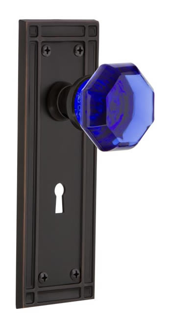 Nostalgic Warehouse Mission Plate with Cobalt Waldorf Knob