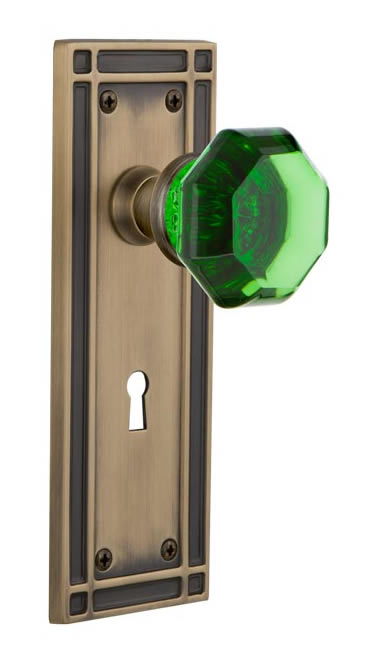 Nostalgic Warehouse Mission Plate with Emerald Waldorf Knob