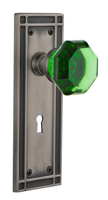 Nostalgic Warehouse Mission Plate with Emerald Waldorf Knob