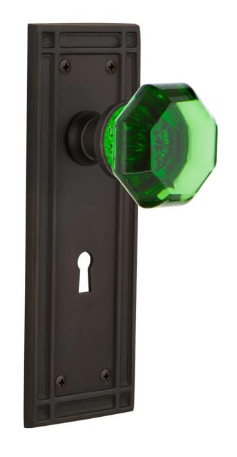 Nostalgic Warehouse Mission Plate with Emerald Waldorf Knob