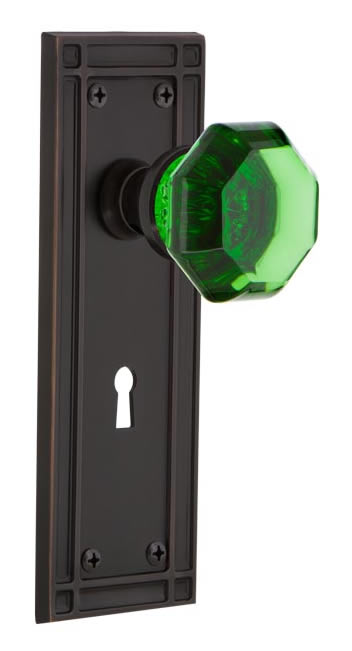 Nostalgic Warehouse Mission Plate with Emerald Waldorf Knob