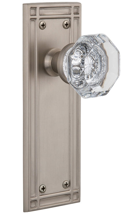 Nostalgic Warehouse Waldorf Knob with Mission Plate - Satin nickel