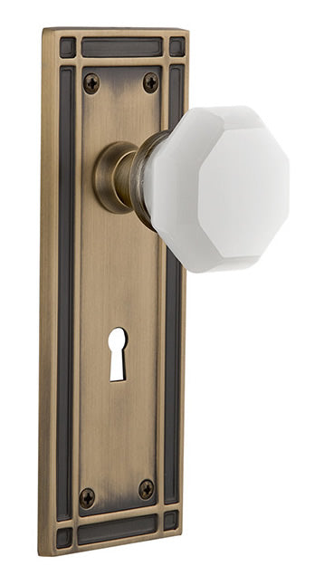 Nostalgic Warehouse Mission Plate with White Waldorf Knob
