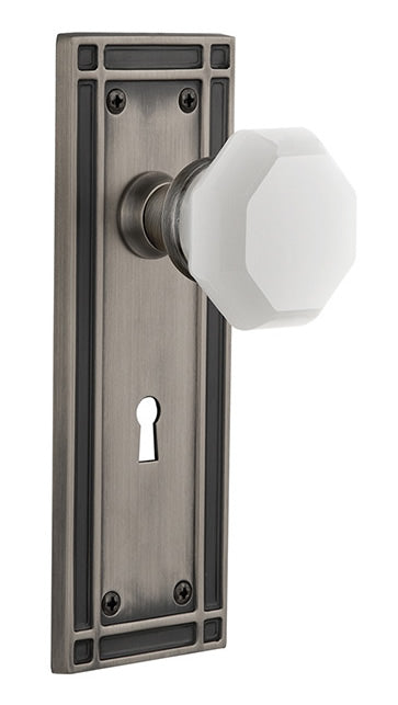 Nostalgic Warehouse Mission Plate with White Waldorf Knob