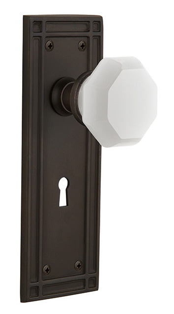 Nostalgic Warehouse Mission Plate with White Waldorf Knob