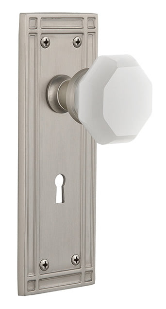Nostalgic Warehouse Mission Plate with White Waldorf Knob