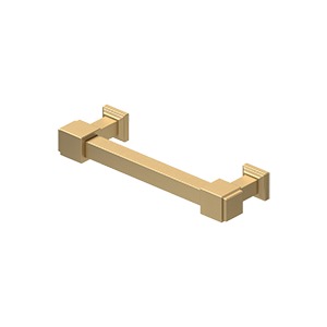 Decorative Cabinet Pull 4 Inch, Manhattan, Solid Brass