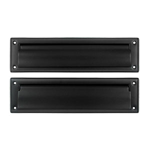 Deltana Mail Slot with Interior Flap - Flat Black