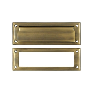 Deltana Mail Slot with Interior Frame - Antique Brass
