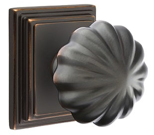 Emtek Melon Knob with Wilshire Rosette