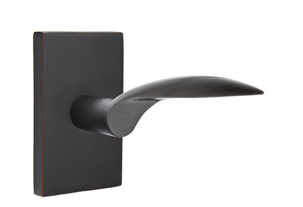 Emtek Mercury Lever Handle with Modern Rectangular Rosette