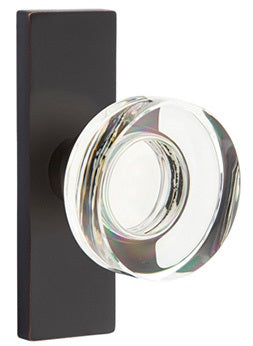 Emtek Disc Crystal Door Knob with 1.5 Inch x 5 Inch Stretto Rosette