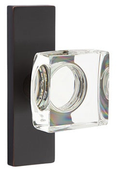 Emtek Square Crystal Knob - Narrow Stretto Rosette