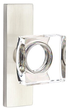 Emtek Square Crystal Knob - Narrow Stretto Rosette