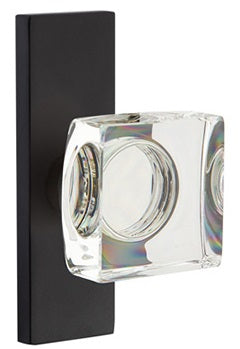 Emtek Square Crystal Knob - Narrow Stretto Rosette