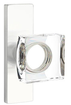 Emtek Square Crystal Knob - Narrow Stretto Rosette