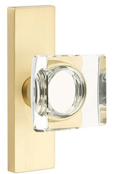 Emtek Square Crystal Knob - Narrow Stretto Rosette