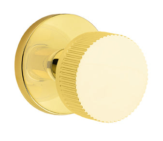 Emtek Conical Straight Knurled Door Knob with Disk Rosette