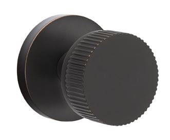 Emtek Conical Straight Knurled Interior Mortise Knob with Disk Rosette