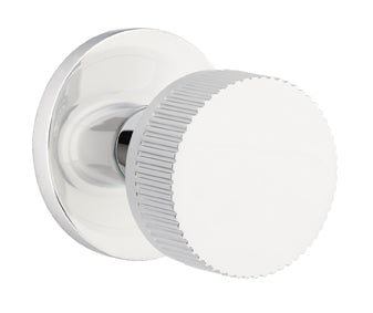 Emtek Conical Straight Knurled Door Knob with Disk Rosette
