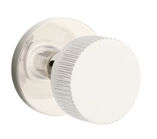 Emtek Conical Straight Knurled Door Knob with Disk Rosette