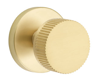 Emtek Conical Straight Knurled Interior Mortise Knob with Disk Rosette