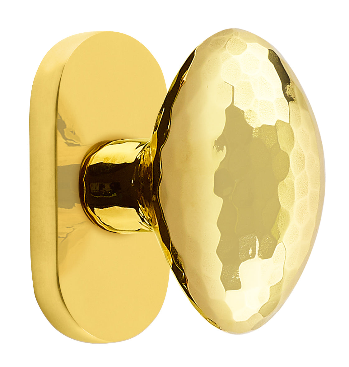 Emtek Hammered Egg Knob with 1.5" x 3" Oval Stretto Rosette