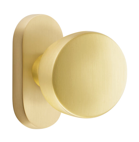 Emtek Laurent Knob with 1.5" x 3" Oval Stretto Rosette