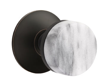 Emtek Conical Marble Interior Mortise Knob with Modern Rosette