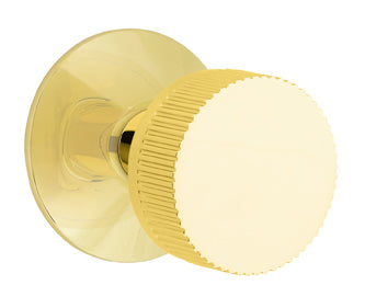 Emtek Conical Straight Knurled Interior Mortise Knob with Modern Rosette