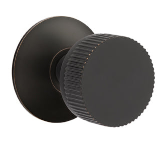 Emtek Conical Knurled Straight Door Knob with Modern Rosette
