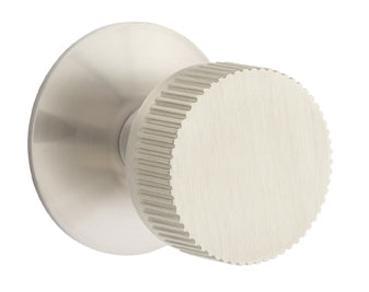 Emtek Conical Knurled Straight Door Knob with Modern Rosette