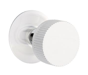 Emtek Conical Knurled Straight Door Knob with Modern Rosette