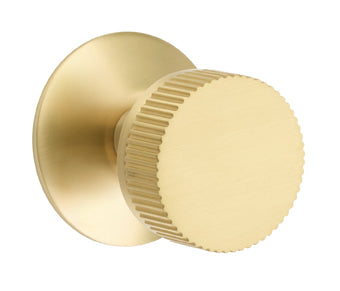 Emtek Conical Knurled Straight Door Knob with Modern Rosette