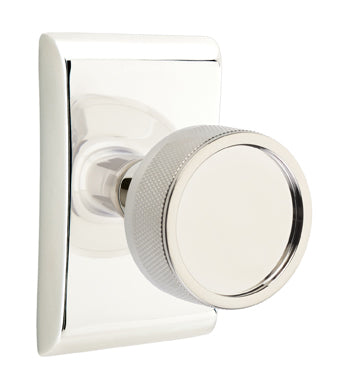 Emtek Conical Knurled Door Knob with Neos Rosette