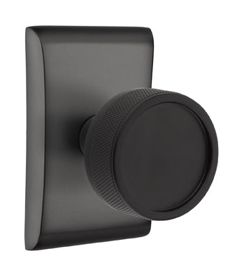 Emtek Conical Knurled Door Knob with Neos Rosette