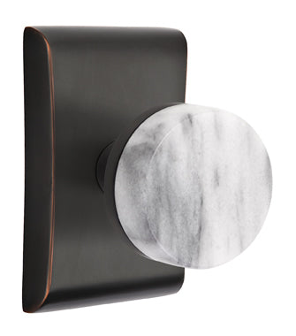 Emtek Conical Marble Interior Mortise Knob with Neos Rosette