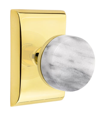 Emtek Conical Marble Interior Mortise Knob with Neos Rosette