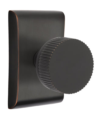 Emtek Conical Straight Knurled Interior Mortise Knob with Neos Rosette