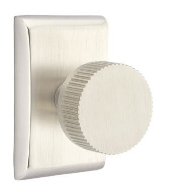 Emtek Conical Straight Knurled Door Knob with Neos Rosette