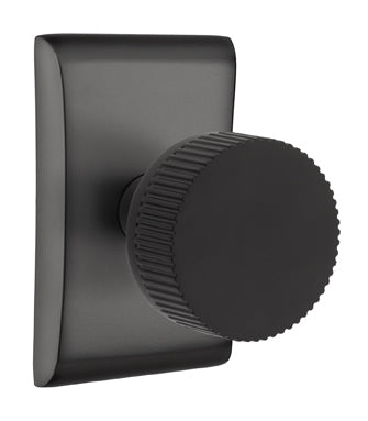 Emtek Conical Straight Knurled Door Knob with Neos Rosette