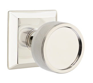 Emtek Conical Knurled Interior Mortise Knob with Quincy Rosette