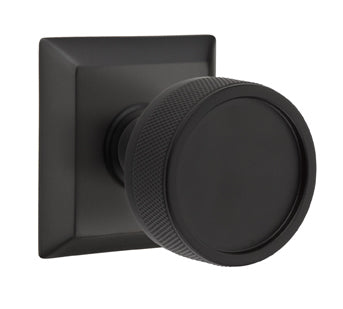 Emtek Conical Knurled Interior Mortise Knob with Quincy Rosette