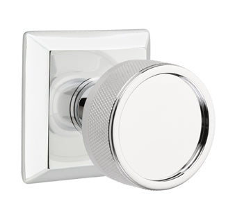 Emtek Conical Knurled Interior Mortise Knob with Quincy Rosette