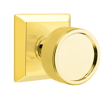Emtek Conical Knurled Interior Mortise Knob with Quincy Rosette